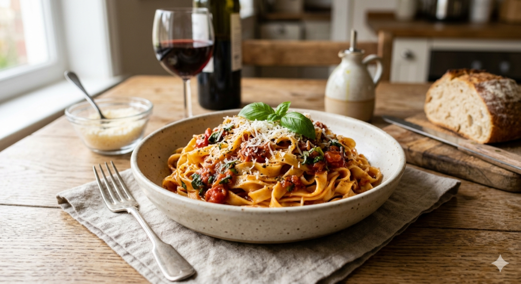 Angel hair pasta cooking