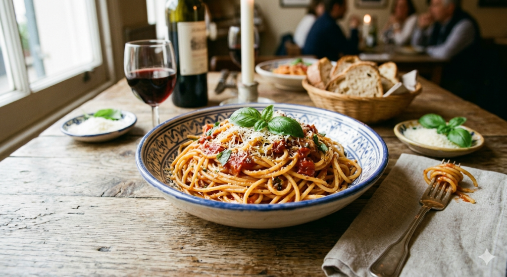 Cooking pasta step by step