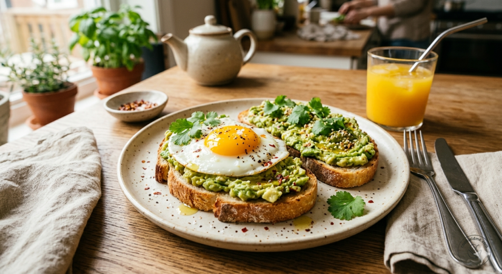 Easy 10-minute avocado toast with egg Breakfast Recipes